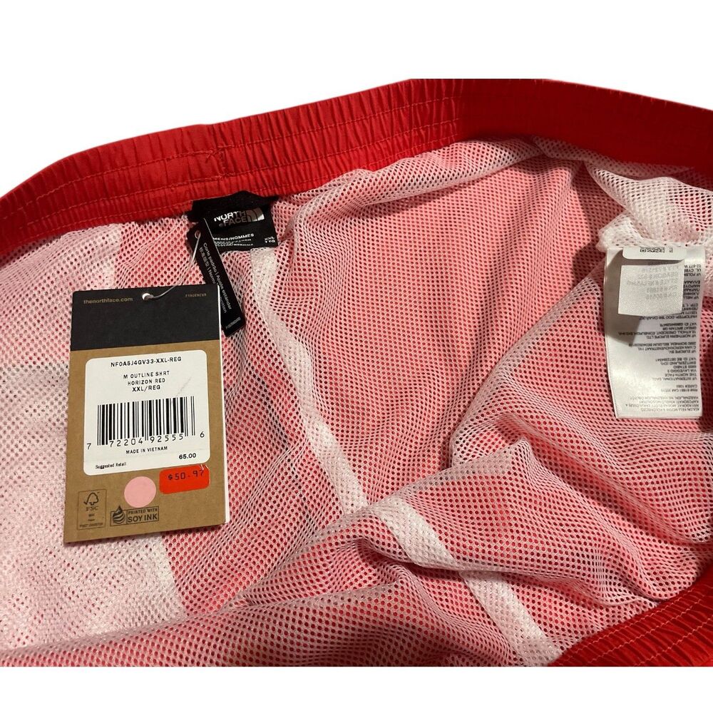 THEā NORTH FACE MENS OUTLINE 7" SHORTS RED SIZE XXL - Picture 4 of 6